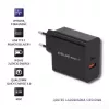 Qoltec 51716 Wandladegerät 63 W, USB-C PD + USB QC 3.0, 5-20 V 1,5-3 A, Schwarz
