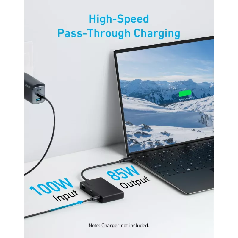 Anker 332 A8356G11 USB-C-Hub 5-in-1, 4K-HDMI für einen Bildschirm, schwarz