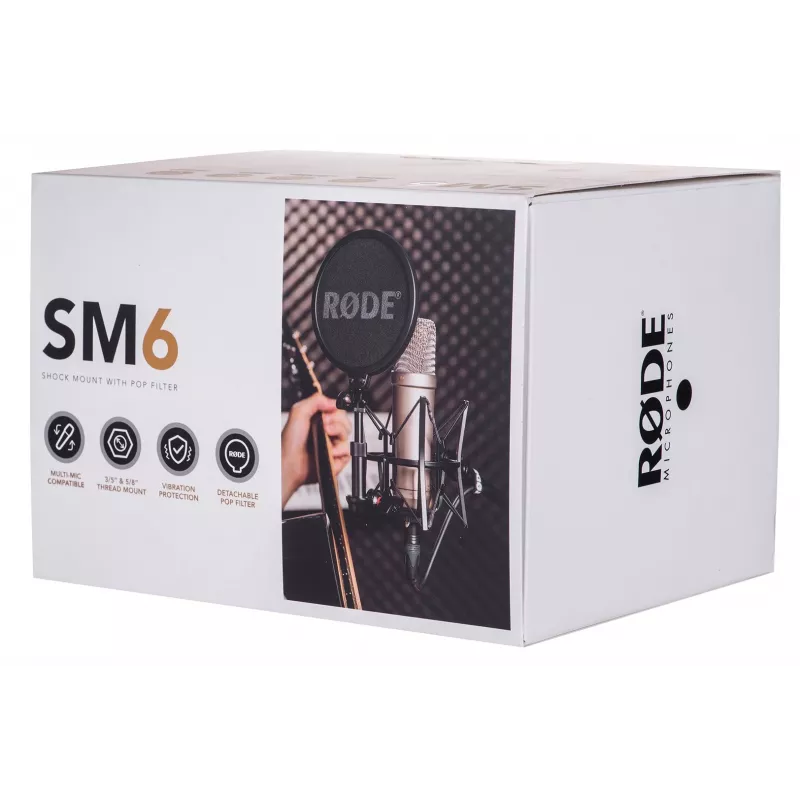 RODE SM6 Stoßdämpferhalterung mit Popfilter, Schwarz