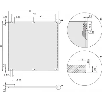 Schroff 20846453 Frontplatte, EMC-schirmbar, 6 HE, 42 TE