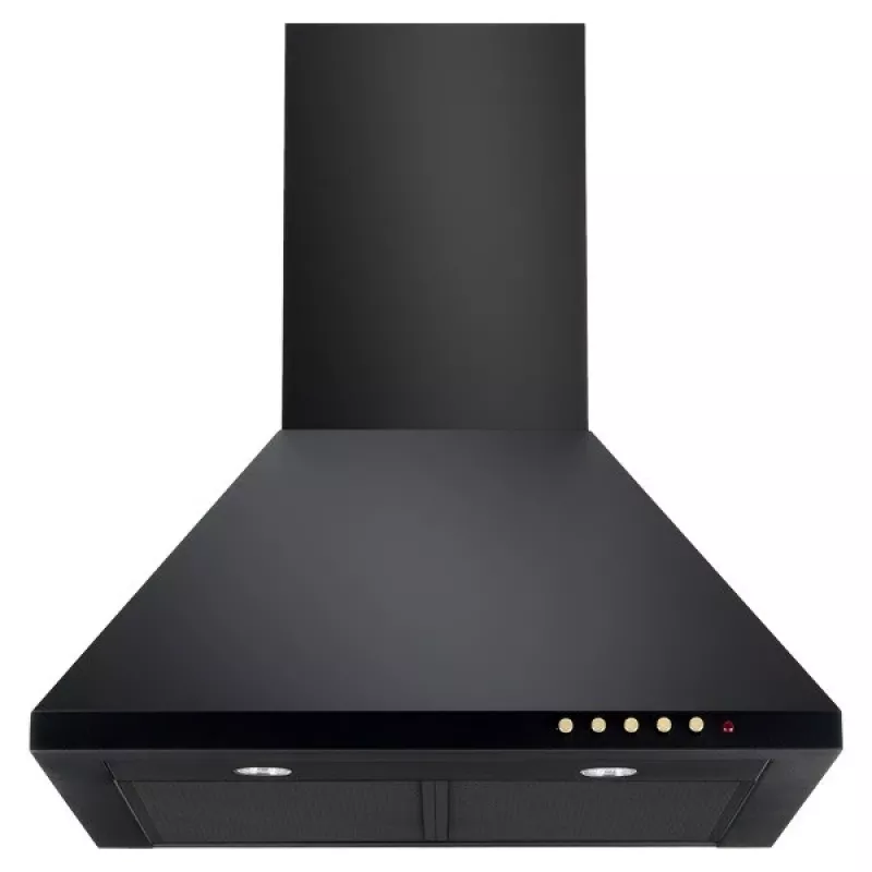 Wandhaube AKPO WK-4 Classic GOLD 60 Schwarz, 600×500 mm, Motor 106 W, 3 Geschwindigkeiten, Halogenbeleuchtung