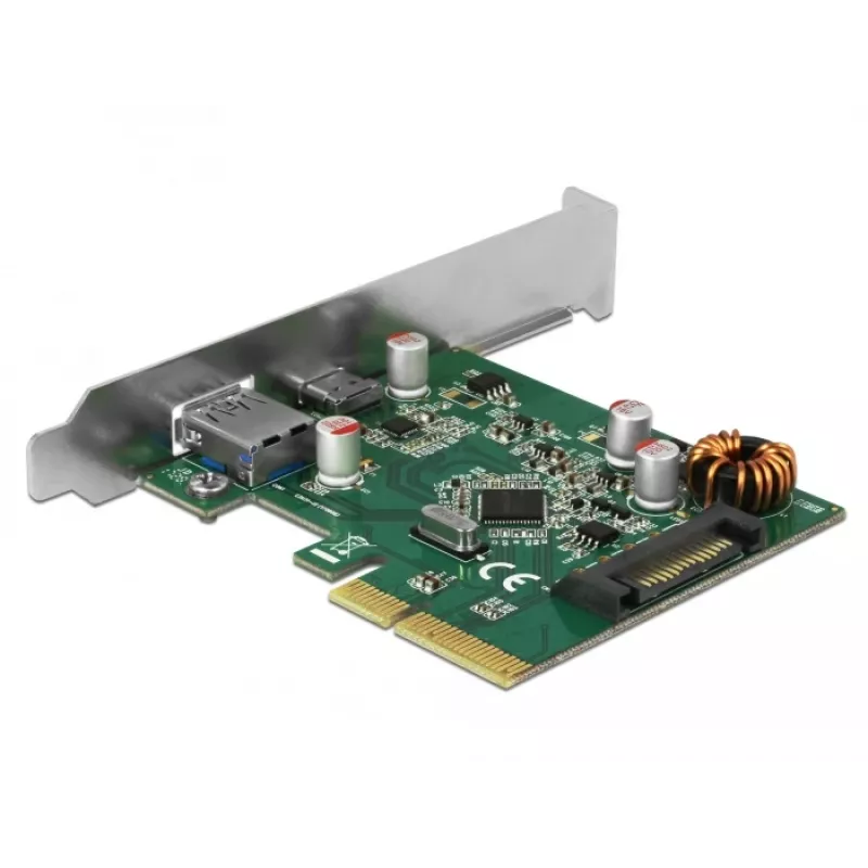 DeLOCK 90299 PCIe x4 Karte, 1x USB Type-C + 1x USB Type-A, USB 3.2 Gen 2 (10 Gbps)