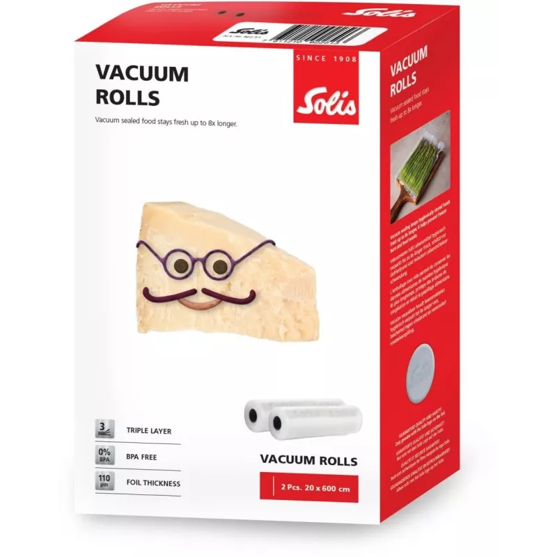 Solis Vac Rolls Vakuumierfolie-Rollen 20 x 600 cm, 2 Rollen