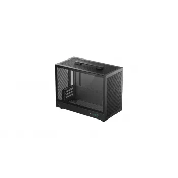 DeepCool CH160 PLUS R-CH160-BKNGM0-G Small-Form-Factor-(SFF)-PC-Gehäuse, Mini-ITX/Micro-ATX, Hartglas, schwarz