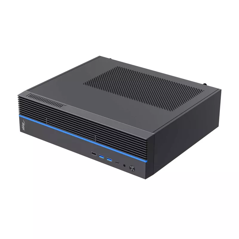 Akyga AK-302-01BL SFF-PC-Gehäuse, Micro-ATX / Mini-ITX, USB-C + 2x USB 3.0 + USB 2.0, ohne Netzteil, schwarz