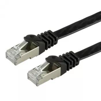 VALUE - Patchkabel - RJ-45 (M) auf RJ-45 (M) - 1 m - FTP - CAT 6a - Halogenfrei, vergossen, Litze, flach - Schwarz (21.99.0831)