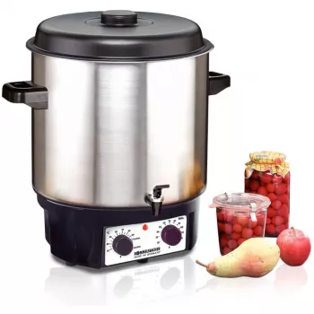 Rommelsbacher KA 2004/E Glühwein- und Einkochautomat mit Ablasshahn, 27 L, Edelstahl