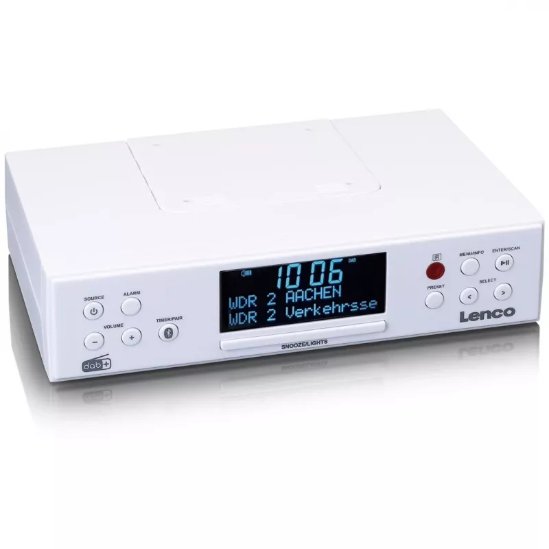 Lenco KCR-190WH Unterbau-Küchenradio mit PLL-FM, DAB+ und Bluetooth, Weiß