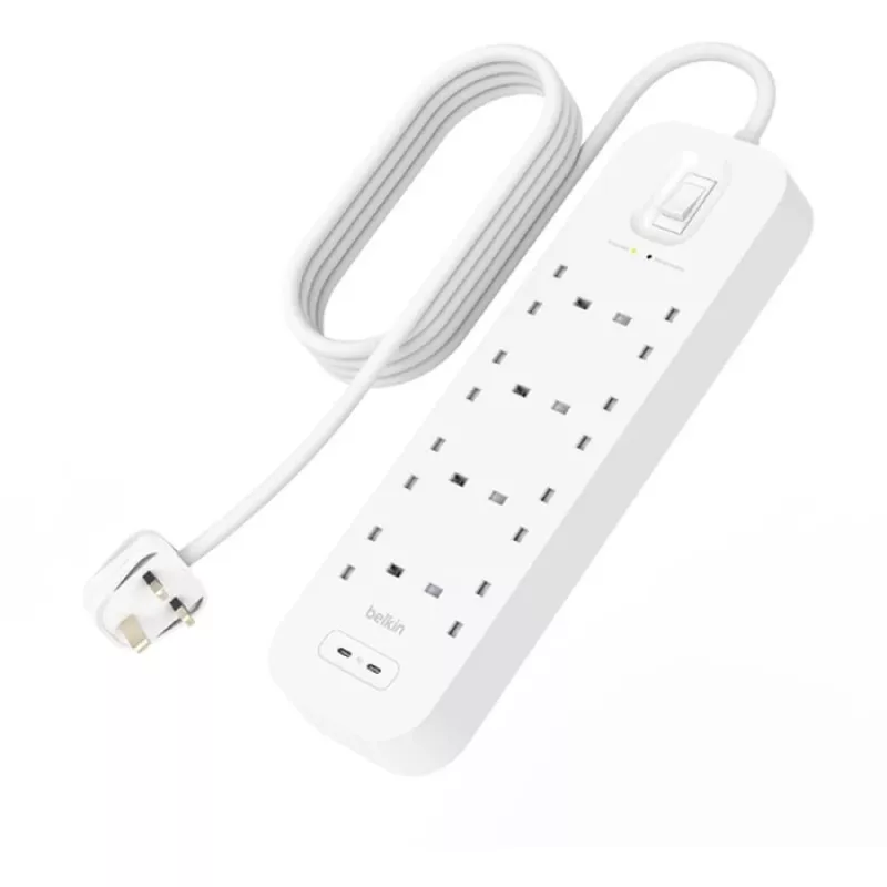 Überspannungsschutz SurgePlus 8x Schuko 2xUSB-C 900J 2m