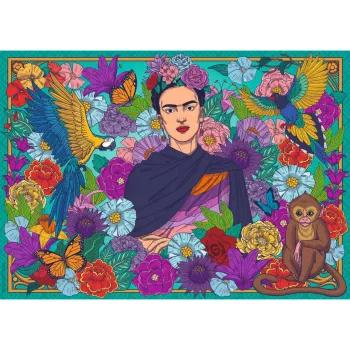 Puzzle - Frida Kahlos Paradies: Papageien, Affen 1000 Teile