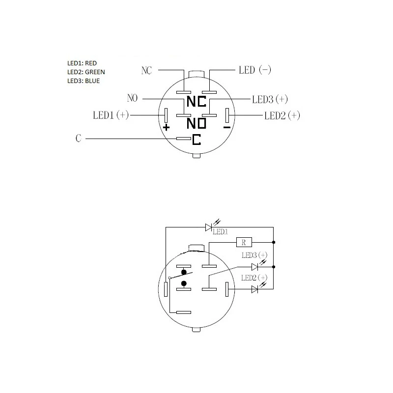 DimasTech Vandalismusschalter/-Taster 19mm Blackline Dot RGB PD218