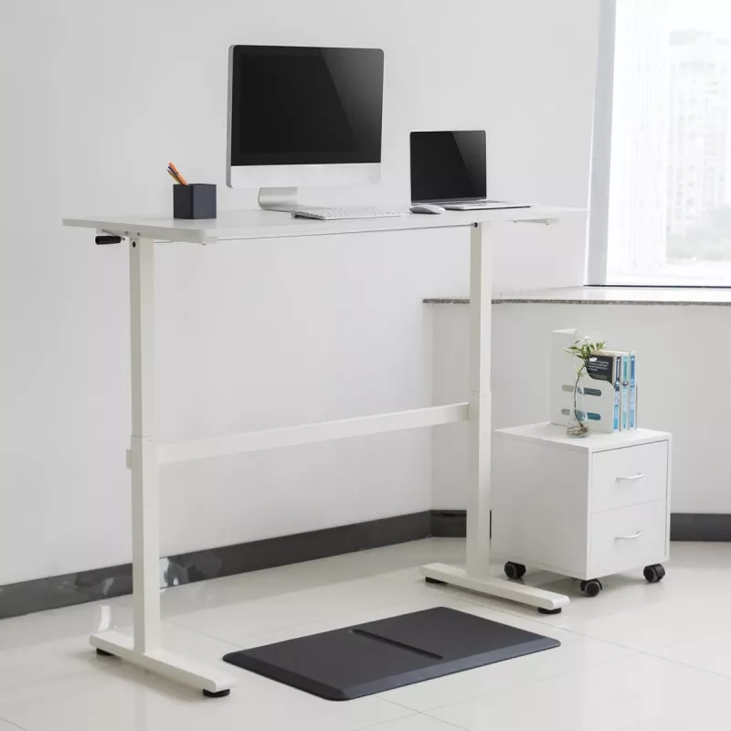 Manuell höhenverstellbarer Schreibtisch Ergo Office, max. 40 kg, max. Höhe 117 cm, mit Tischplatte für Arbeiten im Stehen und Sitzen, ER-401 W