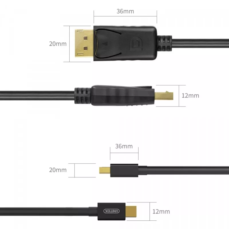 Kabel miniDisplayPort/DisplayPort M/M 2m; Y-C611BK