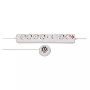 Brennenstuhl Eco-Line Comfort Switch Plus EL CSP 24 1159560216 Steckdosenleiste, 6-fach (4 schaltbar, 2 dauerhaft), Fußschalter, 1,5 m Kabel, weiß