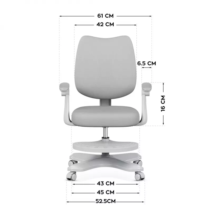 Bürodrehstuhl mark adler Junior 4.6 Grau — kompakter ergonomischer Arbeitsstuhl