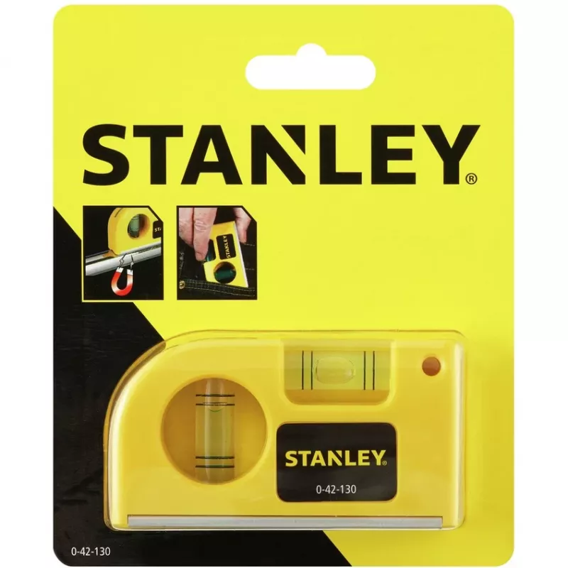 Stanley by Black & Decker 0-42-130 Taschenwasserwaage 8,7 cm 2 mm/m