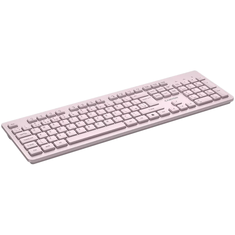 Kabellose Tastatur CANYON HKB-W01 – UK/US-Layout, beige, mit AAA-Batterien betrieben