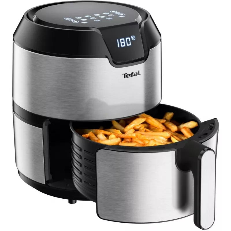 Tefal Easy Fry EY401D Single 4,2 L Stand-alone 1500 W Heißluftfritteuse Schwarz, Edelstahl