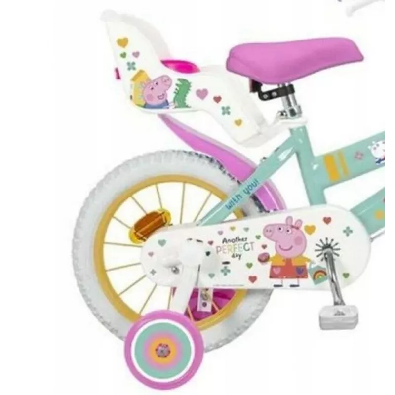 Kinderfahrrad Toimsa 12” Swinka Peppa grün – 12-Zoll-Rad, Einganggetriebe, mit Stützrädern kompatibel