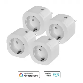Smart-Steckdosen-Bundle Omajin OBU-4SP-SK-01 — 4er-Pack WLAN-kompatible intelligente Steckdosen