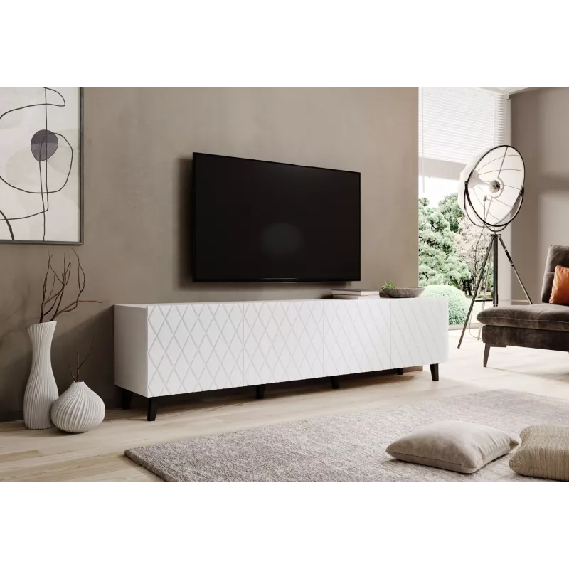 TV-Schrank cama meble ASTI 200×42×52 cm weiß matt