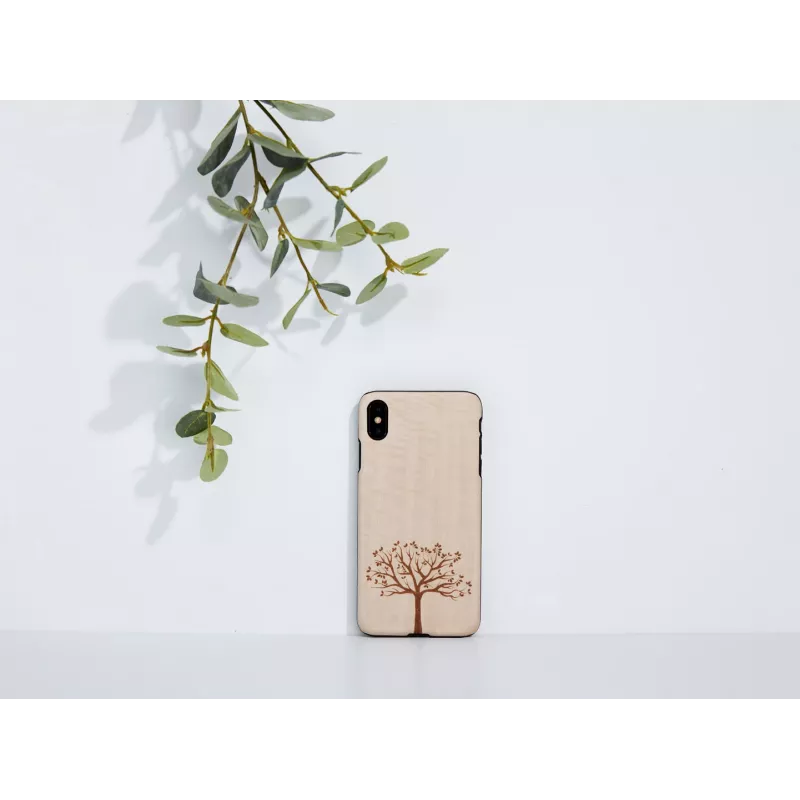 Smartphone-Hülle Man and Wood für iPhone X/XS, Apfelbaumholz, schwarz