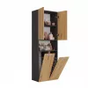Top E Shop NEL 2K DK ANT/ART KP Badezimmer-Aufbewahrungsschrank, Graphit/Eiche