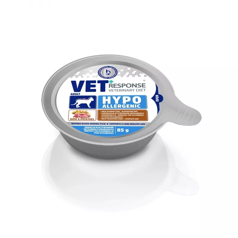 VET RESPONSE Hypoallergenic Ente - Nassfutter für Katzen - 4x85g