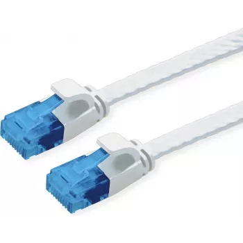 VALUE Patchkabel Cat.6A (Klasse EA) UTP, extra-flach, Weiß, 1 m (21.99.2061)