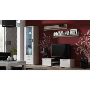 Cama TV-Ständer SOHO 140 Sonoma-Eiche/weiß glänzend