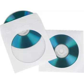 Hama CD/DVD Papier-Schutzhüllen, weiß, 25er-Pack 1 Disc