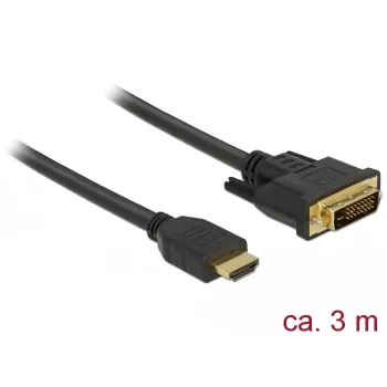 Videokabel-Adapter DeLOCK 85655 3m HDMI Typ A DVI Schwarz