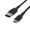Geflochtenes USB-C auf USB-A Kabel 3m Schwarz