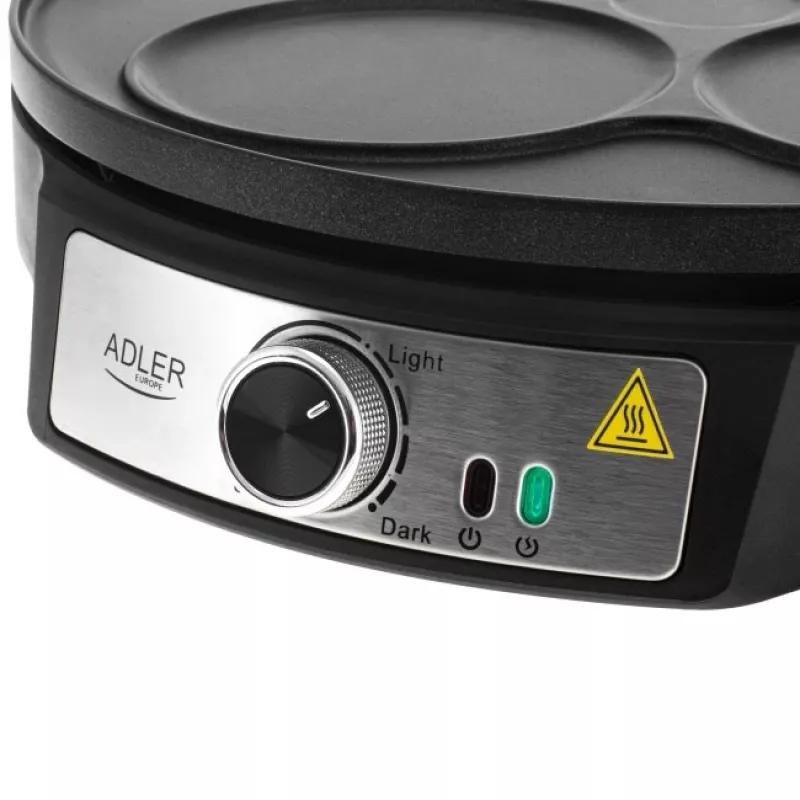 Adler AD 3093 2-in-1 doppelseitiger elektrischer Crêpe-Maker, 1600 W, Schwarz