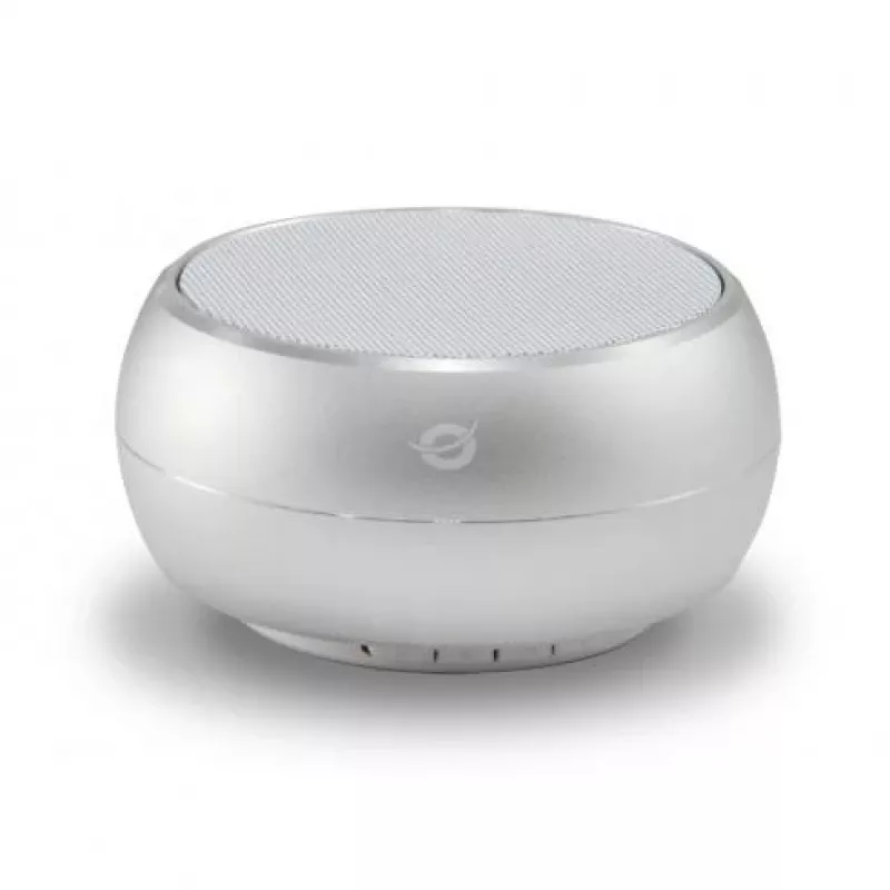 Conceptronic BEATTIE 01S kabelloser Bluetooth-Lautsprecher, 3 W, Bluetooth 3.0+HS, integriertes Mikrofon, microSD, Micro-USB, Silber