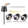 Beper P201UTP118 wiederaufladbare LED-Tischlampe, 1,5 W, Touch-Schalter, dimmbar, 33-mm-Flaschenadapter, wasserbeständig, schwarz