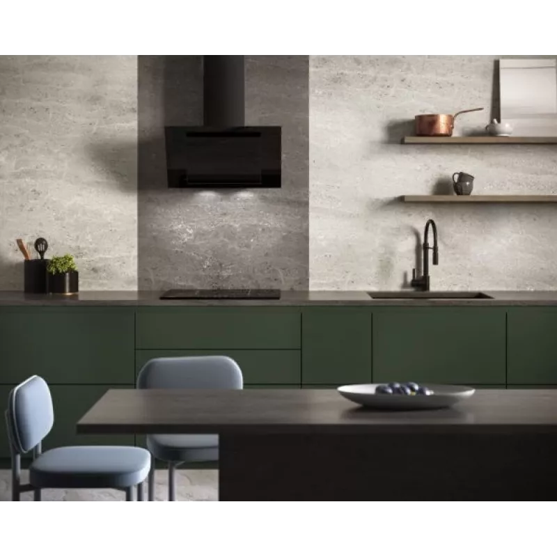 Vertikale Eco Duo Glas Wand-Dunstabzugshaube Schwarz