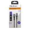Qoltec 52358 USB-C-auf-USB-C-Kabel, USB 2.0, 480 Mbit/s, 100 W PD, QC 3.0, Nylongeflecht, 1,5 m, schwarz
