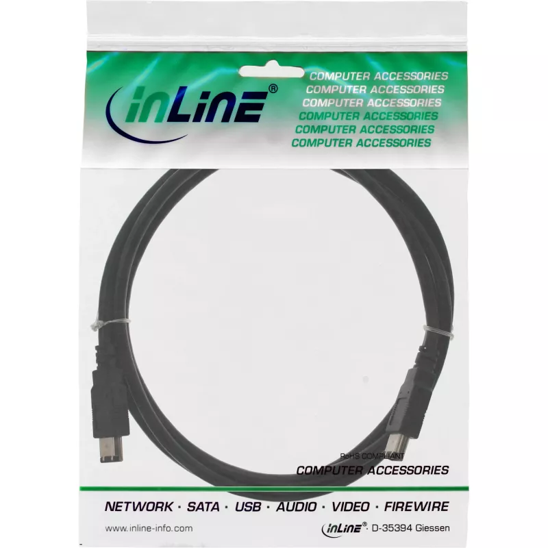 InLine FireWire 400 1394 Kabel 6 Pin Stecker/Stecker 5 m
