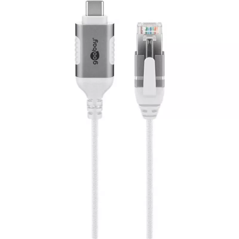 Goobay Ethernet-Kabel USB-C 3.1 auf RJ45 schlank 10 m – verbindet Router, Modem oder (74391)