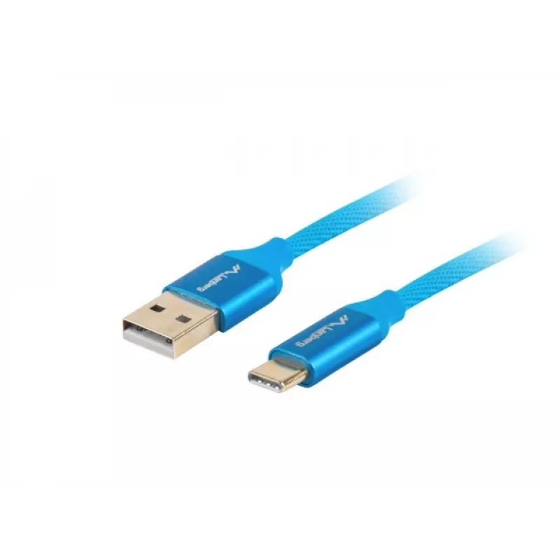 USB-A-auf-USB-C-Kabel LANBERG CA-USBO-22CU-0005-BL, USB 2.0, 0,5 m, blau, Stecker–Stecker