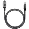 Techly ICOC U3C-RJ45-010 USB-C-auf-Gigabit-Ethernet-Adapterkabel, 1 m, Schwarz/Silber
