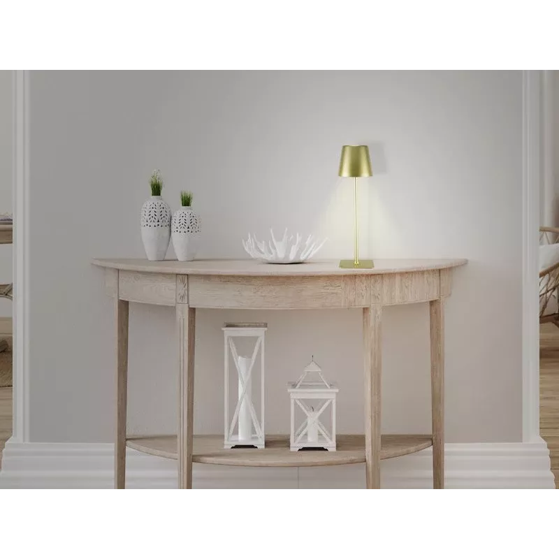 Beper P201UTP116 wiederaufladbare LED-Tischleuchte, 1,5 W, Touch-Schalter, dimmbar, 33-mm-Flaschenadapter, wasserbeständig, Gold