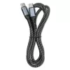 Qoltec 52358 USB-C-auf-USB-C-Kabel, USB 2.0, 480 Mbit/s, 100 W PD, QC 3.0, Nylongeflecht, 1,5 m, schwarz
