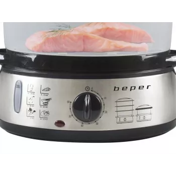 Dampfgarer Beper BC.250 3 Körbe Arbeitsplatte 800 W Edelstahl
