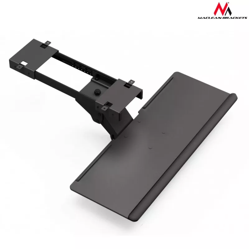 Maclean MC-757 Tastaturhalterung für unter den Tisch, Stahl, max. 2 kg, schwarz