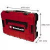 Einhell 4540019 E-Case S-F Systemkoffer mit Rasterschaumstoff, spritzwassergeschützt, Polypropylen, 25 kg Tragelast, Schwarz/Rot