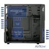 Akyga AK19BK Micro-Tower-PC-Gehäuse, Micro-ATX / Mini-ITX, USB-C + USB 3.0 + 2x USB 2.0, ohne Netzteil, schwarz