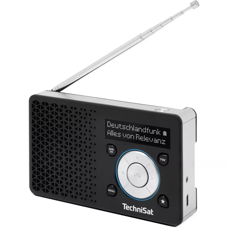 TechniSat DigitRadio 1 A 0100/4997 Digitalradio, DAB+/UKW, RDS, 40 Senderspeicher, ASA-Warnfunktion, Schwarz/Silber