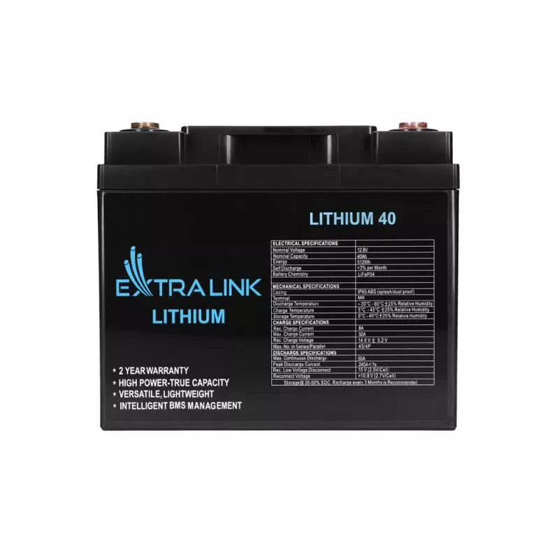 Extralink Akkumulator LiFePO4 40AH 12,8 V BMS Batterie 40000 mAh